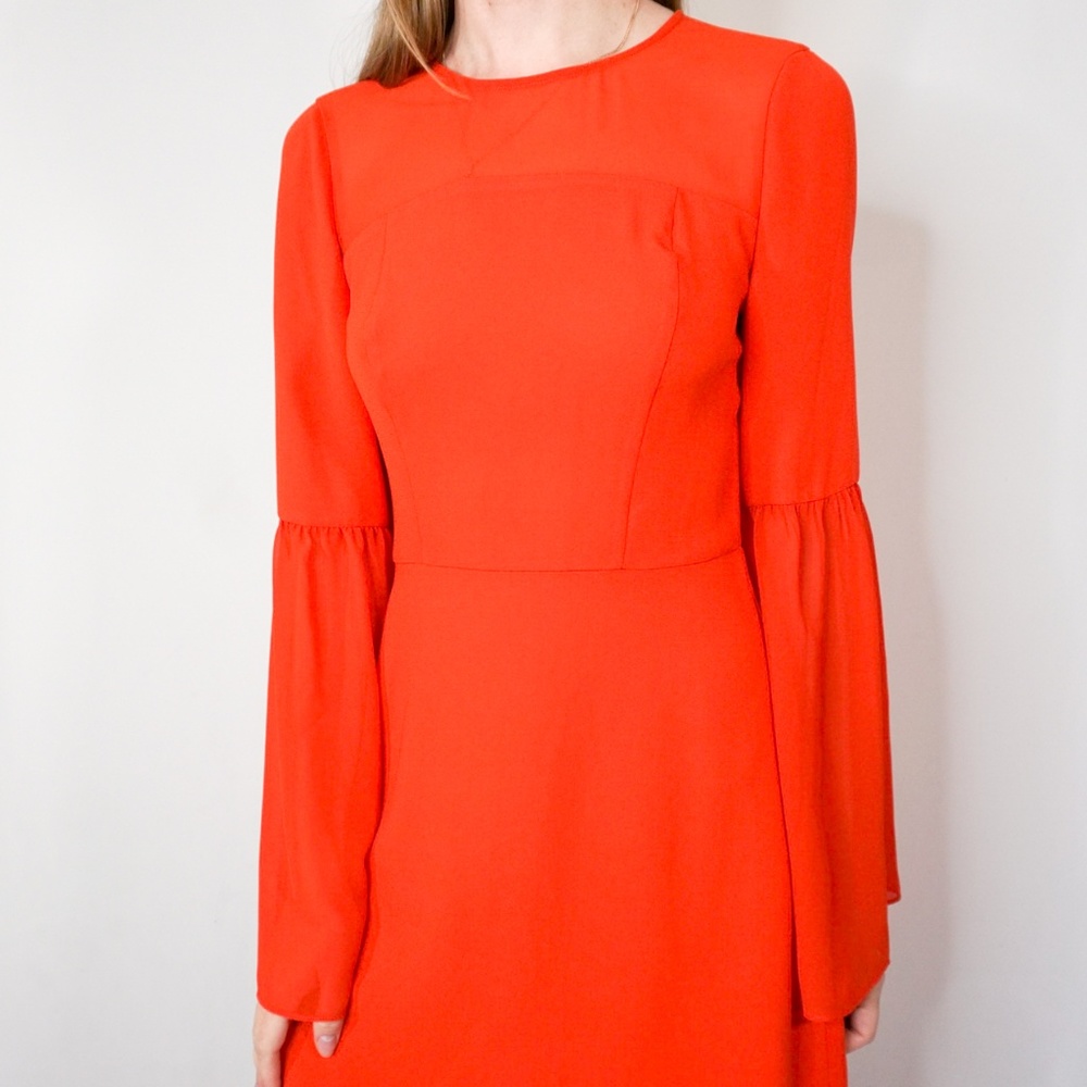 BCBG Poppy Red Flared Sleeve Mini Dress NWT - Picture 8 of 8